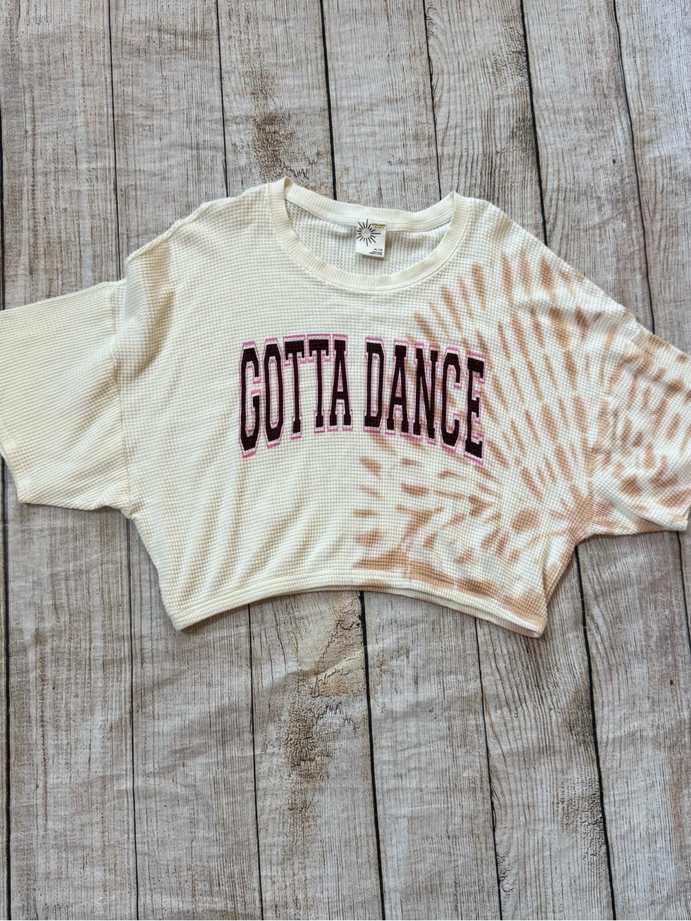 Aerie Offline Size XL Women’s Cropped Waffle Knit "Gotta Dance" Tie Dye Top